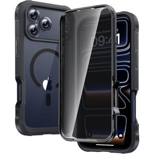 Diaclara Magnetic Designed for iPhone 17 Pro Max Case Full Body Bumper,[Compatible with MagSafe] Military Drop Proof Cover with Built-in Privacy Screen Protector,Black