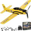 volantexrc RC Plane for Beginners, 4CH WWII RC Airplane T28 Trojan with Aileron, 2.4Ghz Remote Control Plane with Xpilot Self Righting&One Key Aerobatic for Adults (761-9 RTF Yellow)