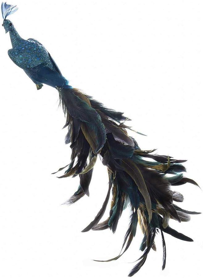Kurt Adler 18-Inch Decorative Feather Peacock with Clip