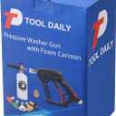 Tool Daily Short Pressure Washer Gun with Foam Cannon, 1/4 Inch Quick Connector, with 5 Pressure Washer Nozzle Tips, 1 Liter