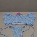 Avidlove Bra and Panty Set Ruffle Lingerie Set Mesh Babydoll Chemise (XX-Large, Blue Flower)