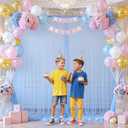 Baby Blue Tulle Backdrop Curtain for Parties Baby Shower Boys 108ft Light Blue Sheer Backdrop Curtains Drapes for Birthday Party Bridal Shower Wedding Photo Shoot Background 2 Panels 5ft X 8 ft