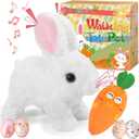 Easter Gifts for Kids, Realistic Bunny Toys, Easter Bunny Realistic Bunny Pal, Interactive Toys with Sounds Jumping and Twitching, Easter Basket Essentials Stuffers Birthday Gifts for Kids Toddlers