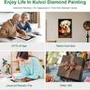 Kulvci Diamond Painting Kits for Adults, Dog Round Full Drill Diamond Art Kits, 5D DIY Diamonds Crafts for Home Wall Decoration Gifts 12x16Inch
