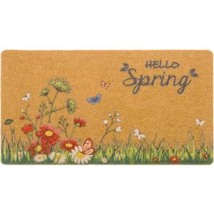 Spring Welcome Door Mat with Non-Slip Backing Flower Seasonal Doormat for Farmhouse Door Mat Decoration 18 x 30 Inch
