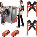 Ytonet Moving Straps, Lifting Straps for Move Furniture, 2-Person Shoulder Lifting and Moving System with Back Support for Appliances, Mattresses, Heavy Objects up to 800lbs, Round Sling, Orange