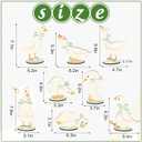 FYSUIMU 8Pcs One Silly Goose Wood Table Centerpiece Green Bow Goose Tabletop Detachable Sign Tiered Tray Decor for Baby Shower Gender Reveal Birthday Photo Props Party Favor Supplies