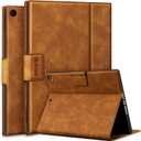 Antbox Case for iPad 9th Generation (2021) iPad 8th/7th Generation with Pencil Holder Auto Sleep/Wake Function PU Leather Smart Cover for iPad 10.2'' (Brown)