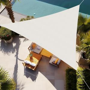 Shade&Beyond Triangle Sun Shade Sail 12'X12'X12' Permeable Canopy Cream for Patio Garden Yard Deck Pergola (We Make Custom Size)