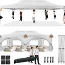 COBIZI 13x26 Pop Up Tent 13x26 Canopy with Sidewalls Heavy Duty Canopy Party Tent for Parties, Outdoor Wedding Large Event Tent Wind Waterproof UPF 50+ Ez Up in Garden Lawn with Roller Bag, White