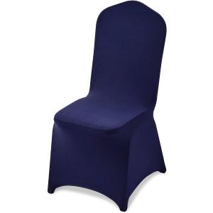 WELMATCH Navy Blue Spandex Chair Covers - 50 PCS Wedding Banquet Events Party Universal Dining Decoration Stretch Elastic Chair Covers Good (Navy Blue, 50)