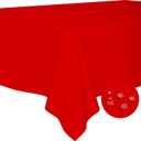 BYDOLL Table Cloth Red 54x54 Inch Tablecloth for 4 Foot Square Tables Outdoor Washable Wrinkle Free and Spillproof Polyester Tablecloth for Festival Camping Picnic Party Cover
