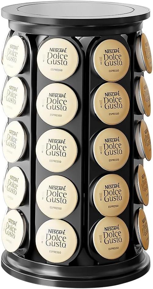 K Cups Holder,K Cup Carousel, Coffee Pods Storage Organizer Stand,New Modern Design, Home or Office Kitchen Counter OrganizerCapacity of 40 Pods, Black