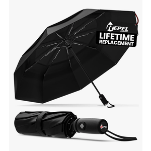 Repel Umbrella Windproof Travel Umbrellas for Rain - Easy Auto Open Close, Durable & Compact Umbrella, Strong Fiberglass Frame, Waterproof Canopy - Backpack, Purse, Portable Umbrella for Travel