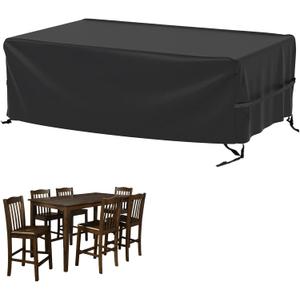 Velway Patio Table Cover Rectangle Waterproof Patio Furniture Cover for Outdoor Table and Chairs 84”Lx52”Wx29”H Oxford Tear-Resistant Wind Dust Proof Paito Furniture Covers