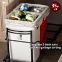 Dual Under Sink Trash Can Heavy Duty Pull Out Trash Can Under Cabinet, Fits 2x35Qt (7-9 Gal) Commercial Trash Cans Cabinet Trash Bin Pull Out Kit Requires 22''Dx 16''Wx 17''H, No Can (Black)