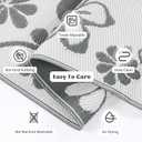 Ileading Outdoor Plastic Straw Rug 5x8ft Funny Floral Style Reversible Patio Area Rugs Waterproof Non Shedding Portable Carpets for Rv Outside Deck Pool Beach Picnic Camping (Grey)