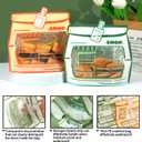 30PCS Cookie Goodie Bags Clear Front Window Party Favor Bag with Stand-up Bottom and Handle Gift Bags For Home Birthday Wedding Baby Shower Baking snacks Lollipops Chocolate Storage (Green Orange)