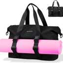 Yoga Mat Bag for Women Men - Large Carryall Tote with Shoulder Straps for Gym, Yoga, Pilates, Office, Travel, Weekender Bag by SMILING BUDDHA