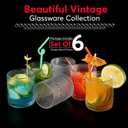 Hobnail Drinking Glasses, Vintage Glassware Set of 6, Vintage Drinking Glasses 11.75 oz, Bubble Glasses Drinking, Hobnail Glasses, Vintage Glass Cups, Jupiter Glasses for Juice, Soda, Beer, Whisky