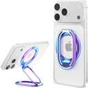 SUPERONE [2025 Upgraded] Mag Safe Phone Ring Holder, Adjustable Magnetic Kickstand & Removable Phone Grip Compatible with Wireless Charging Only for iPhone 17 & 16 & 15 & 14 & 13 Series (Colorful)
