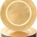 MAONAME Gold Charger Plates Set of 12, Foil 13" Plate Chargers with Beaded, Plastic Round Chargers for Dinner Plates, Table Setting
