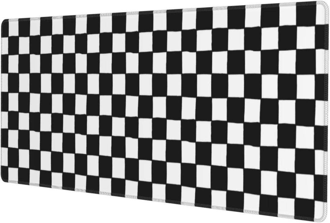 Black and White Checkered Gaming Mouse Pad, Large Mouse Pad for Desk Mat XXL XL Mousepad, Big Keyboard Pad Office Desk Accessories Decor Black and White Checkered Gaming Mouse Pad, Large Mouse Pad for Desk Mat XXL XL Mousepad, Big Keyboard Pad Office Desk Accessories Decor