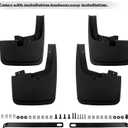 4PCS Mud Flaps Splash Guards Compatible with 2015-2020 Ford F-150 with Factory Fender Flares, Front and Rear, Black