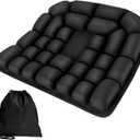 HLCZLUZ Seat Cushion, Office Chair Cushion with Storage Bag, Travel Seat Cushion for Airplane, Press Type Air Inflatable Airplane Seat Cushions for Plane, Car, Office (Single-Sided Black, Round)