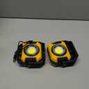 Samyoung 2 Pack 2400LM Magnetic Rechargeable Work Light, 28 Hours Long Lasting Stepless 2700-8000K White & Warm Bright Portable LED Work Light, Ultralight 360Rotating with Hook(Yellow)