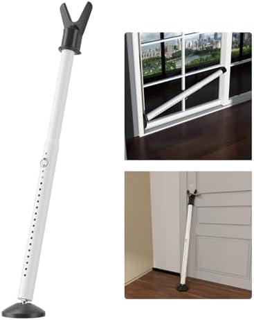 Door Security Bar - Heavy Duty Door Jammer Security Bar - Adjustable Sliding Door Security Bars - Doors Stoppers Security for Patio, Window, Front Door Apartment, Home, Hotel Room