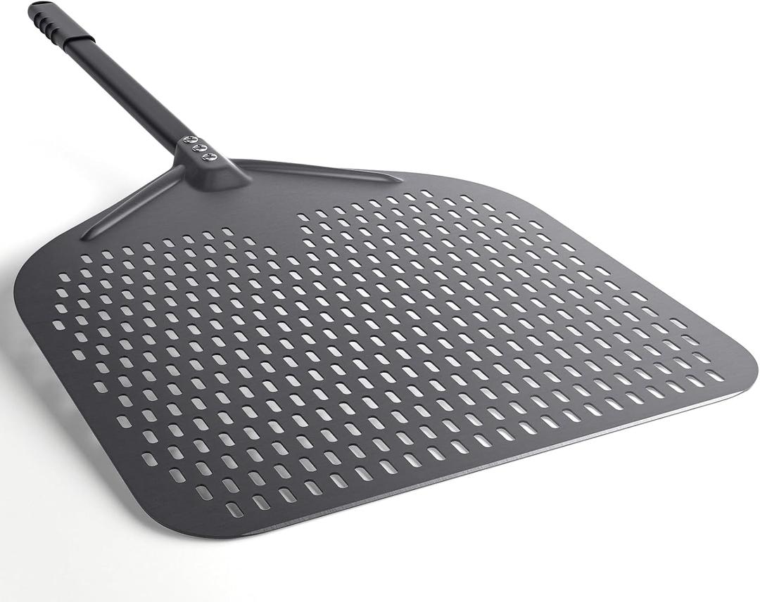Perforated Pizza Peel, 16" Aluminium Pizza Paddle, Large Pizza peel for Baking Homemade Pizza Bread (16")