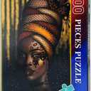 Classic Jigsaw Puzzle 1000 Piece Wooden Adults Children Puzzles-Butterfly African Woman-Art DIY Leisure Game Fun Toy Gift Suitable Family Friends