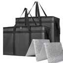 Bodaon 2-Pack Insulated Food Delivery Bag 2PK Removable Hard Bottom for 23" W x 14" D Bag