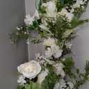 DearHouse 2Pack Artificial Peony Flower Garland - Silk Peony Garland with White Flowers for Wedding Party Table Decoration,6ft/Strand