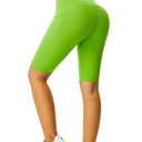 Zinmore Shorts Women High Waisted Yoga Shorts Sports Pants Green S-M (Green)