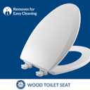 Bemis 1500EC 390 Lift-Off Wood Elongated Toilet Seat, Cotton White (Pack of 1)