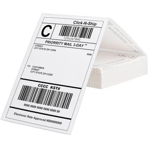 L LIKED 200 4x6 Thermal Labels Fanfold, Direct Thermal Shipping Labels - Perforated and Strong Adhesive