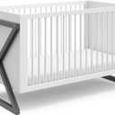 Storkcraft Equinox 3-in-1 Convertible Crib (Gray)  Easily Converts to Toddler Bed and Daybed, 3-Position Adjustable Mattress Support Base, Modern Two-Tone Design for Contemporary Nursery