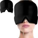 Migraine Relief Cap, Headache Relief Hat for Migraine Cap, Hot and Cold Therapy, Headache Eyes Mask for Stress Relief, Ice Pack Head Wrap for Sinus, Puffy Eyes, Tension,Black