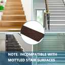 15 x KOOTETA Stair Treads for Wooden Steps Indoor, 15 Pack 8" X 30" Non Slip Carpet Stair Treads with Reusable Adhesive for Kids Elders and Dogs, Surface Polyester TPR Backing Stair Rugs, Brown
