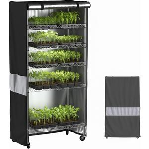Wire Shelf Cover,600D Heavy Duty Waterproof Dustproof Standing Shelf Units Cover, Storage Rack Cover with Zipper for Metal Shelving(48" W x 24" D x 72" H)