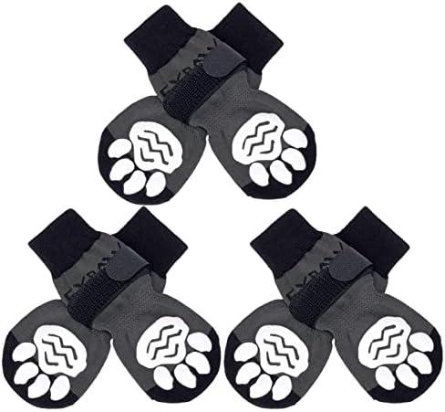 EXPAWLORER 6PCS Anti-Slip Dog Socks to Prevent Licking Paws,Dog Shoes for Hot Pavement,Best Paw Protector Traction Control on Hardwood Floor,Dog Booties for Puppy Senior Dogs, S