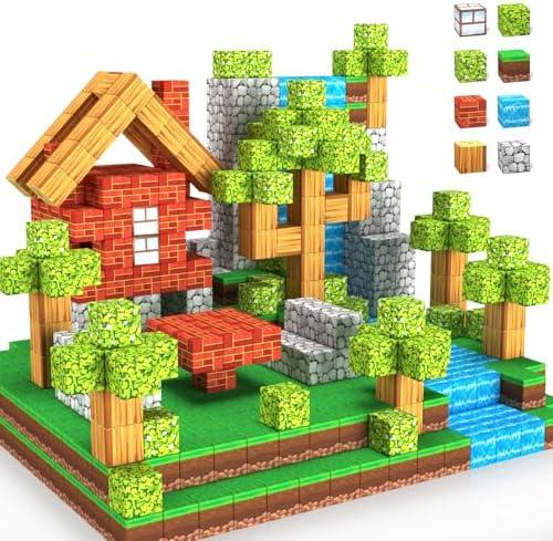 Magnetic Blocks Toys,3D Magnetic Building Toys Blocks Game Set,100PCS Construction Toys for Kids Ages 3+,STEM Sensory Educational Stacking Magnet Blocks, Christmas Birthday Gifts for Boys Girls