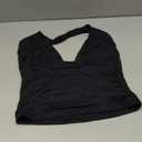 ForeFair Women Sexy Halter Deep V Neck Backless Crop Tank Top Open Back Sleeveless Slim Fit Y2k Summer Tops (Large, Black)