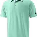 Obla Mens Golf Shirt Short Sleeve Dry Fit Collared Polo Shirts (Green, XL)