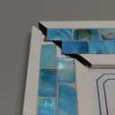 GIFTME 5 Beach Picture Frames, Mother of Pearl, Mosaic Tabletop or Wall Hanging (6x8 inch, Blue, 1 pc)