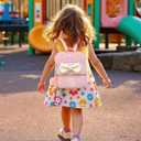 PRLINJSK Initial Mini Backpack for Girls Toddler Kids, Small Mouse Personalized Bowknot Purse Gift (Pink S)