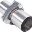 3 Bolt Exhaust Flange Repair Kit, 51mm/2.0 Inch ID to 2.0 Inch OD 3 Bolts Stainless Steel Quick Fix Exhaust Flange Pipe with Gasket/Bolt & Hardware Universal Fitment