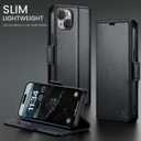 for iPhone 13 Case Wallet with RFID Blocking Card Holder, PU Leather Kickstand Protective Flip Phone Cover Fit for iPhone 13 6.1", Black